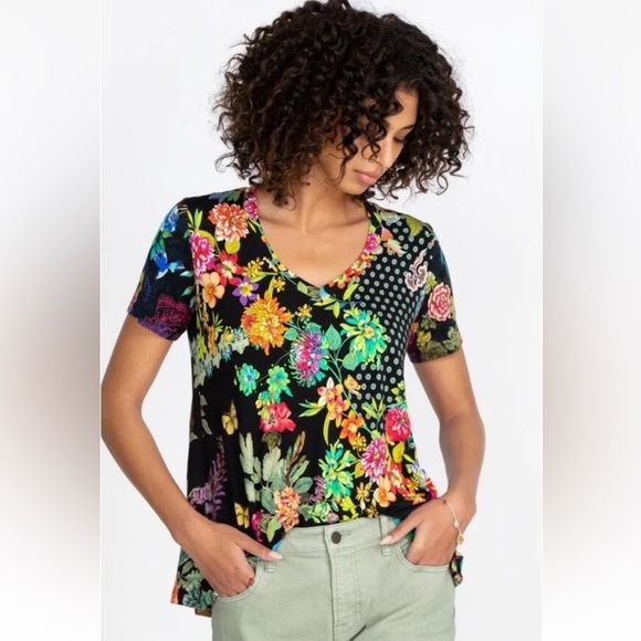 🕊️SOLD🕊️ JW Johnny Was Black Dreamer Swing Top Blouse Tunic Sz S Viscose - Picture 3 of 10